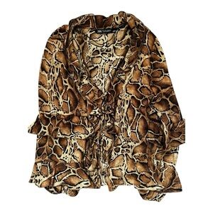 🐆 ZARA Ruffled Animal Print Blouse | Size S | New